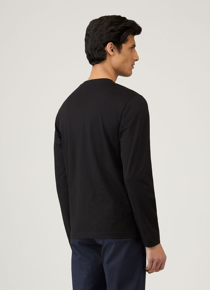 Mens Long Sleeve Riviera T Shirt In Black