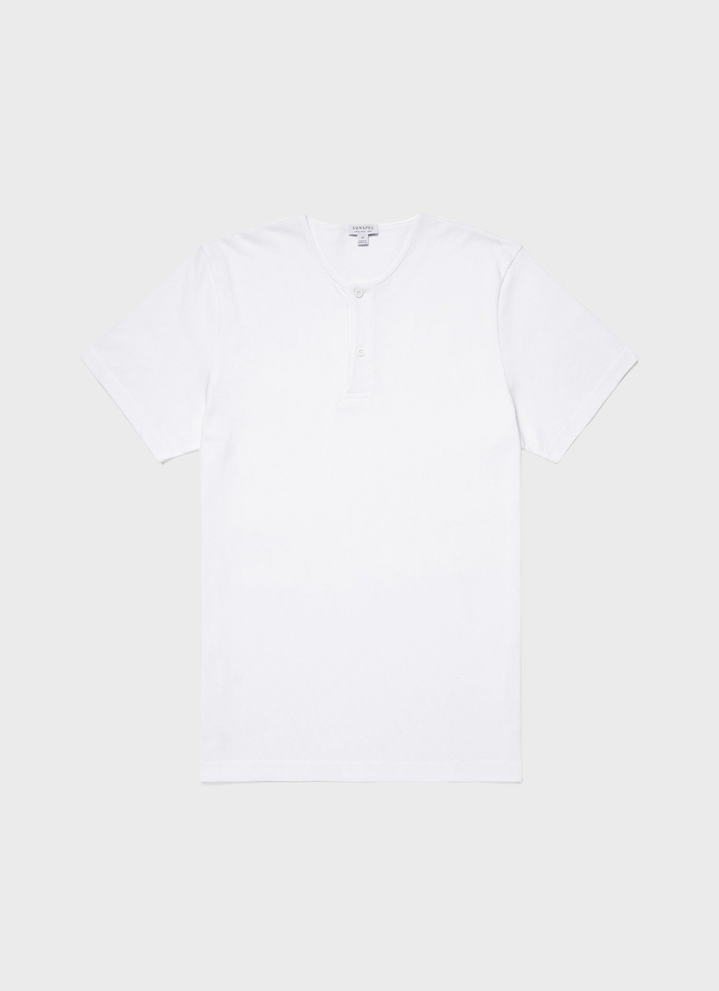 Mens Riviera Henley In White Mtsh0177 Whaa