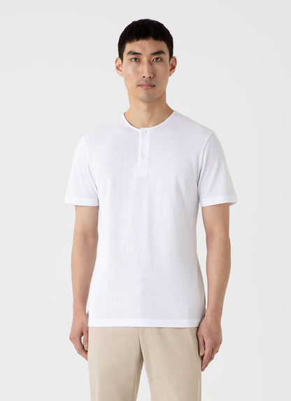 Mens Riviera Henley In White Mtsh0177 Whaa