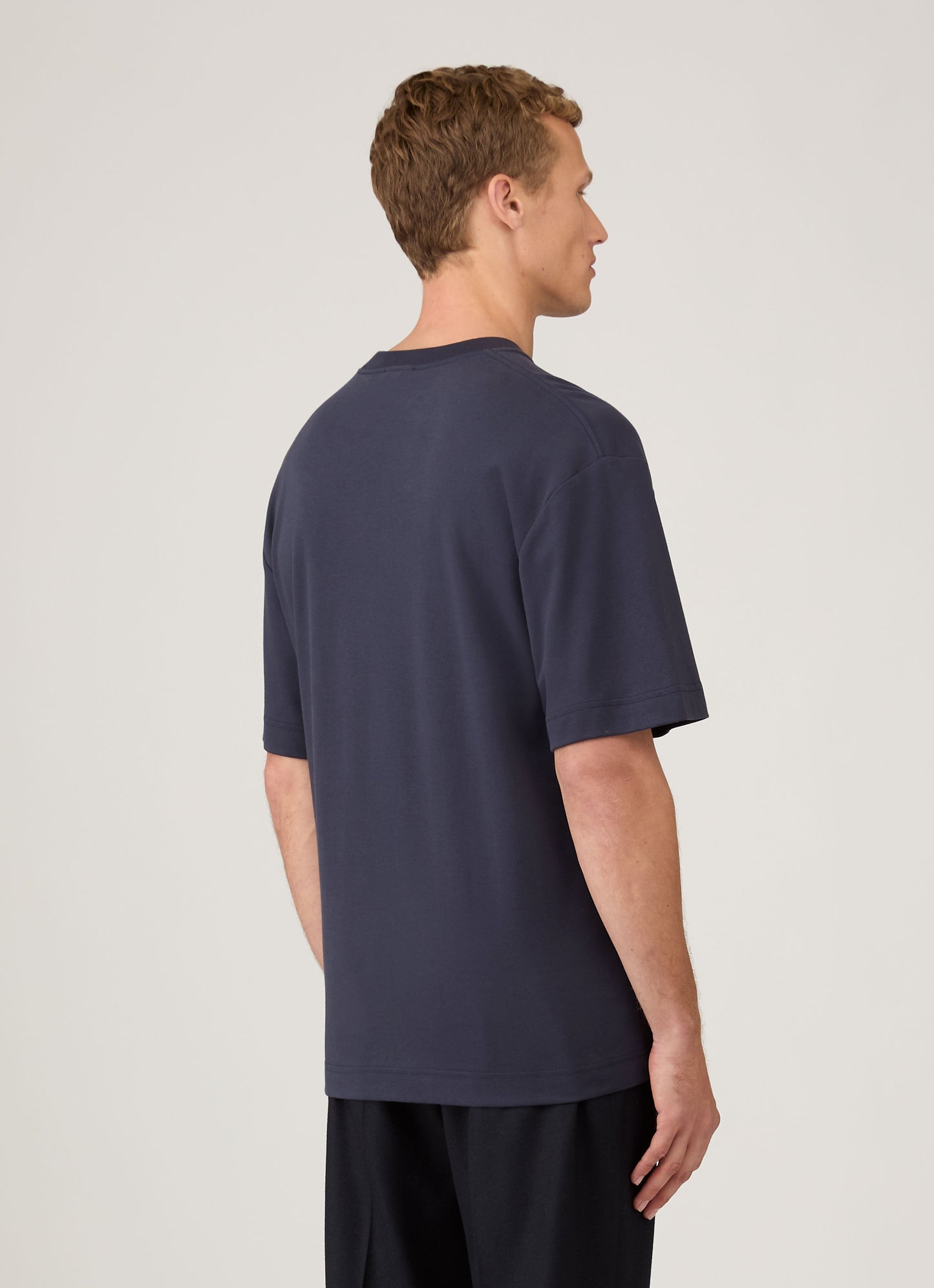 Mens Oversized Heavyweight Tshirt In Navy Mtsh0180 Buaa