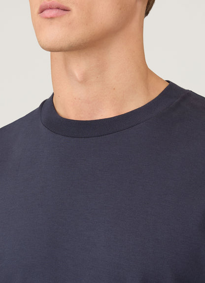 Mens Oversized Heavyweight Tshirt In Navy Mtsh0180 Buaa
