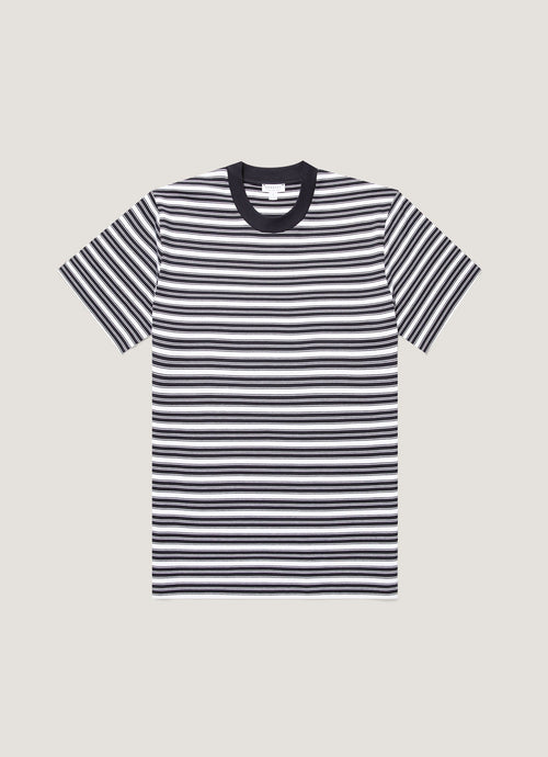 Men's Relaxed Fit Heavyweight T-shirt in White/Navy
