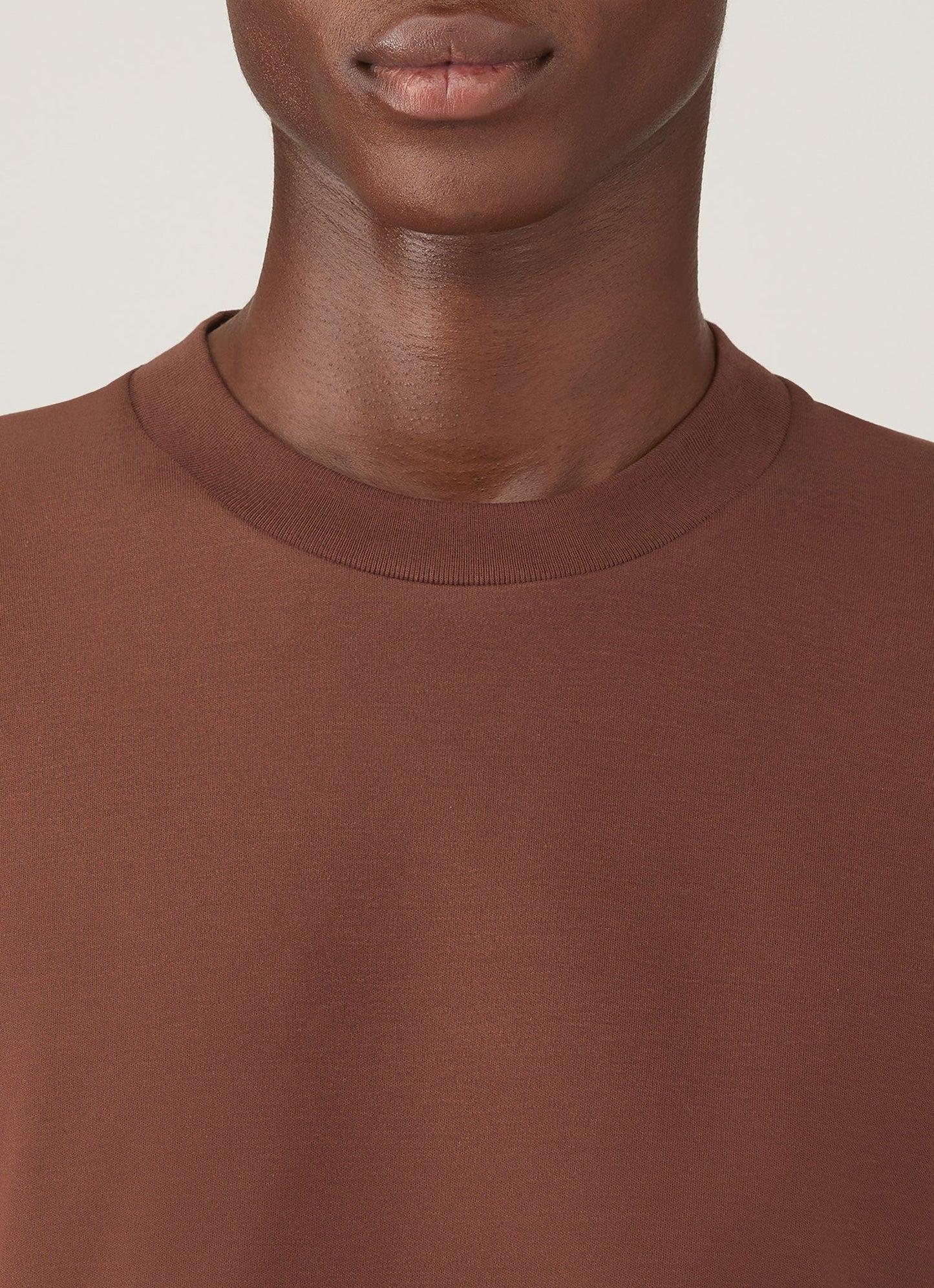 Mens Long Sleeve Heavyweight Tshirt In Conker Brown Mtsh0182 Brgl