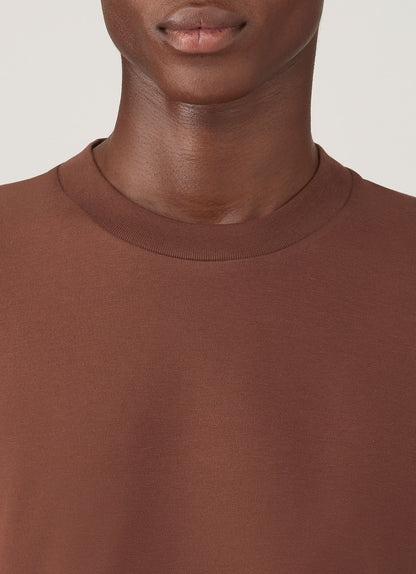 Mens Long Sleeve Heavyweight Tshirt In Conker Brown Mtsh0182 Brgl