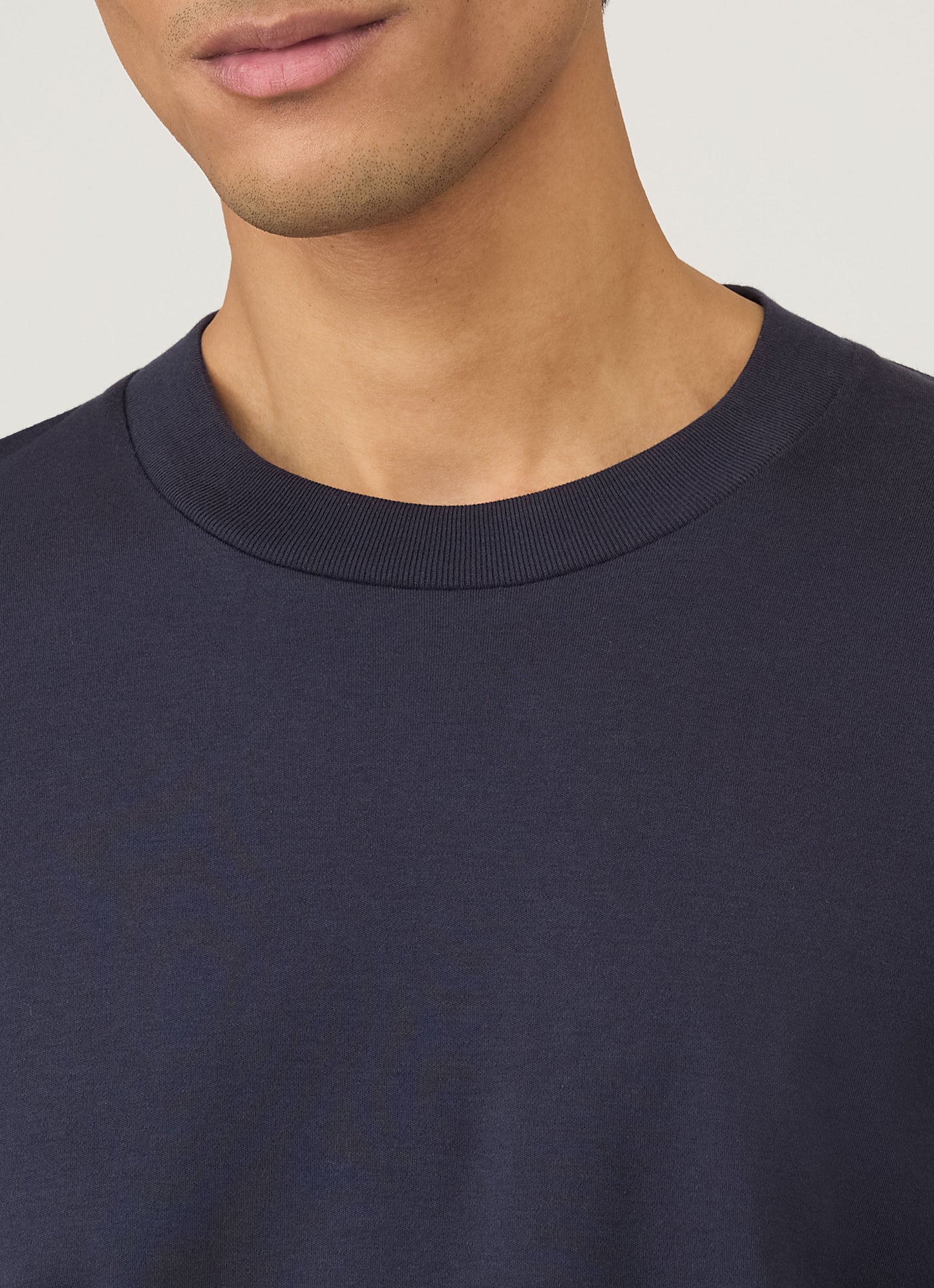 Mens Long Sleeve Heavyweight Tshirt In Navy Mtsh0182 Buaa
