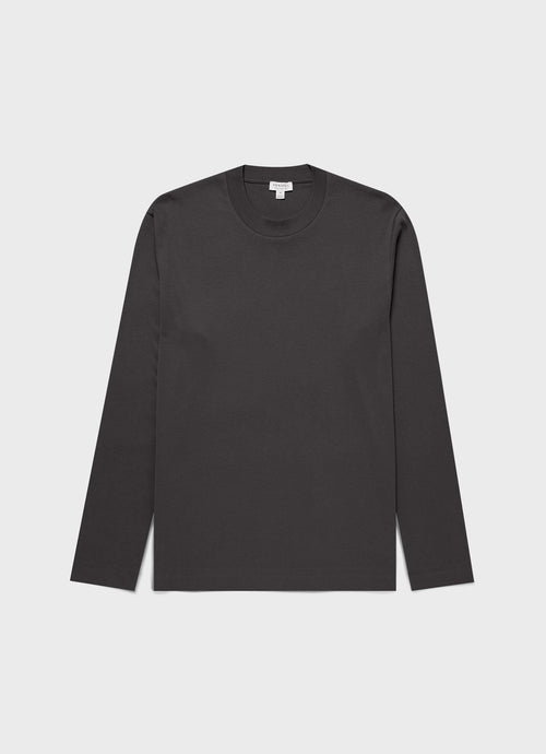 Mens Long Sleeve Heavyweight Tshirt In Charcoal Mtsh0182 Gyab