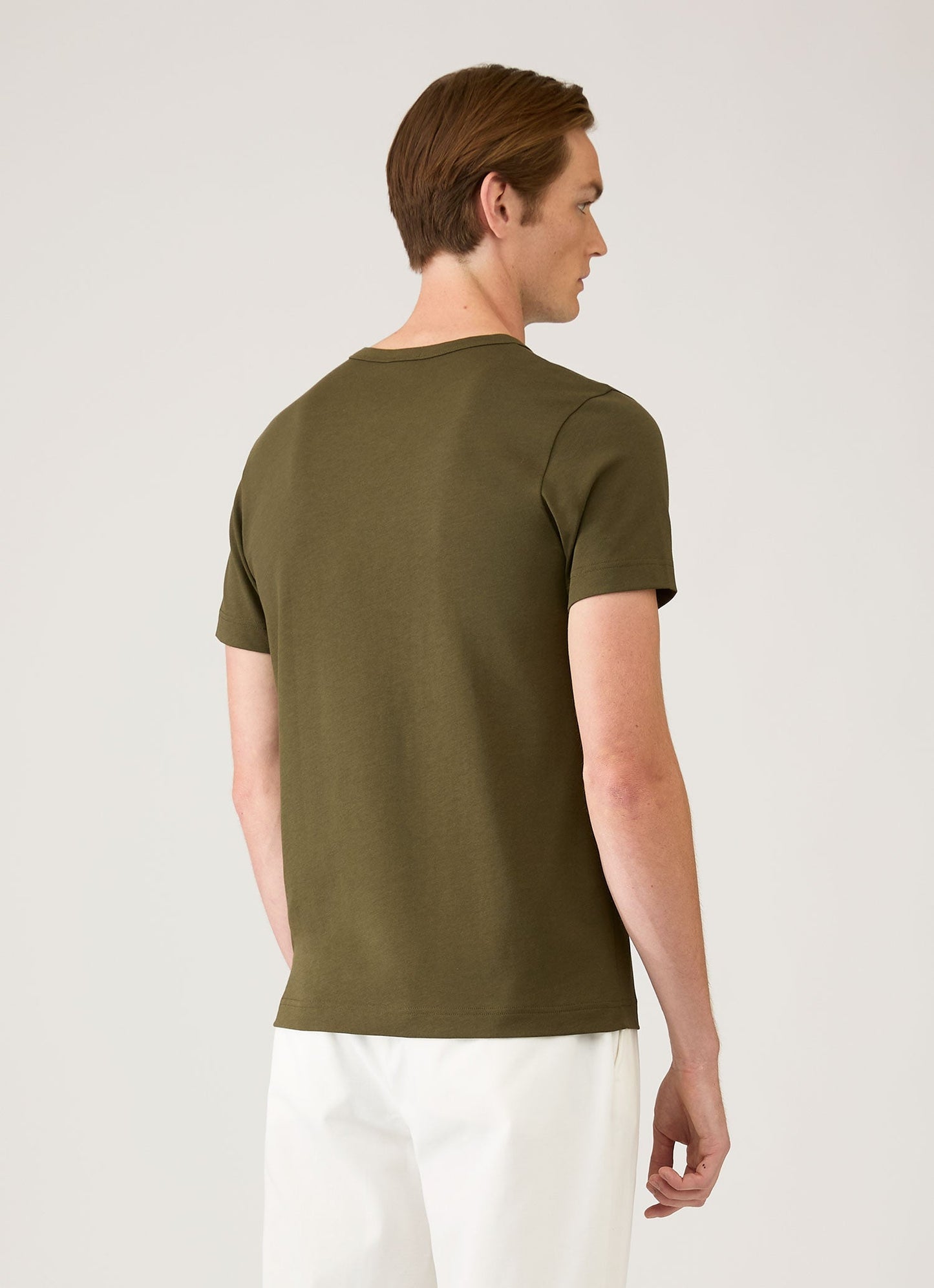 Mens Heavyweight Jersey Tshirt In Deep Olive Mtsh0187 Gniz