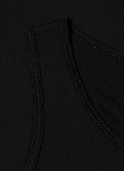 Mens Superfine Cotton Vest In Black Mves4203