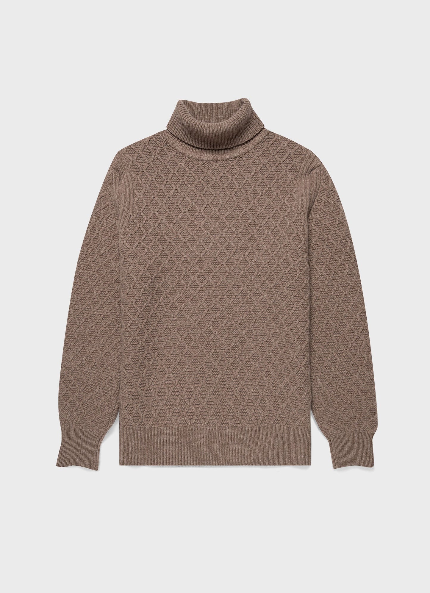Mens Wm Brown Lambswool Roll Neck In Natural Brown Wbmjum8268 Brea