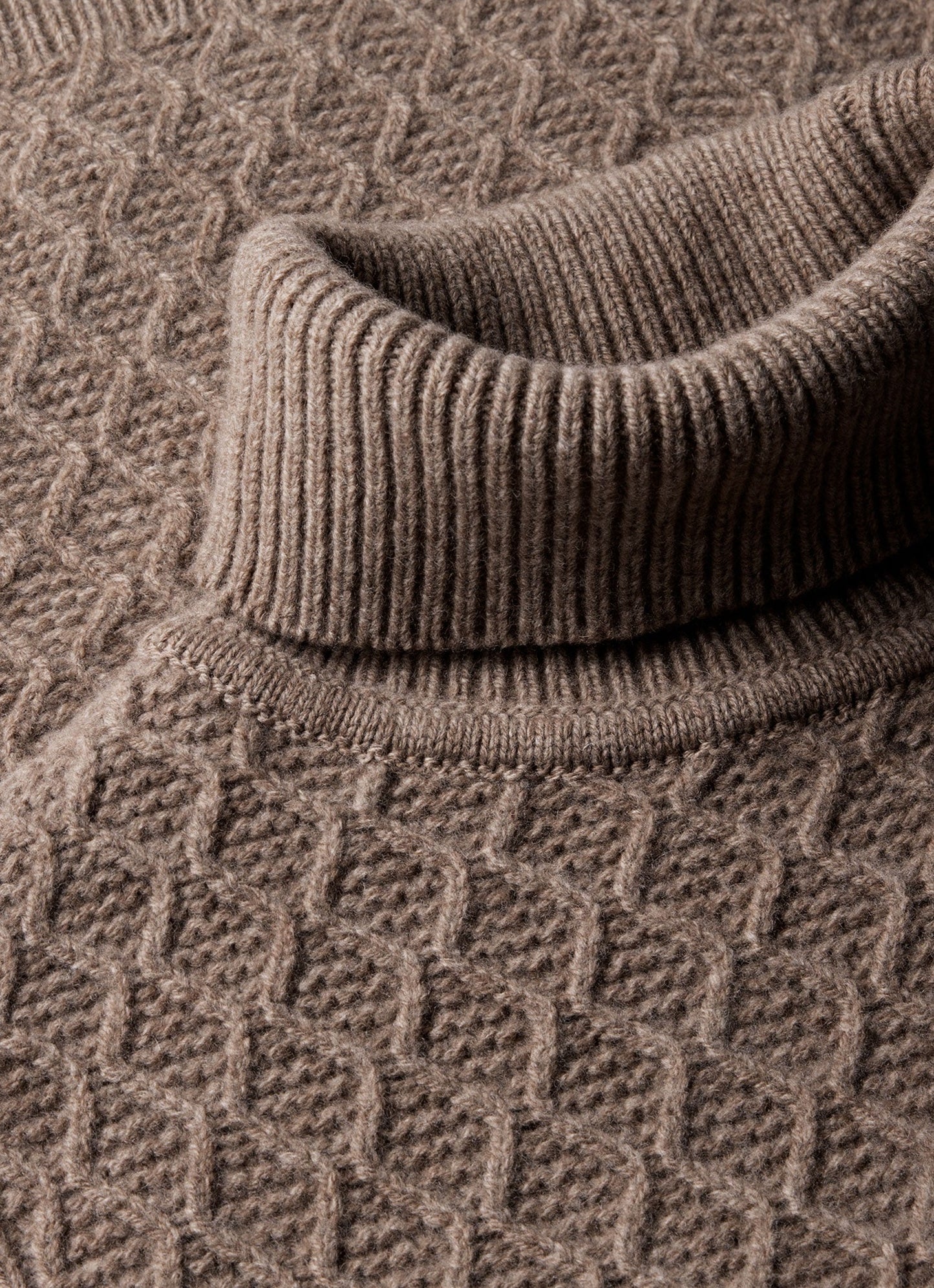 Mens Wm Brown Lambswool Roll Neck In Natural Brown Wbmjum8268 Brea