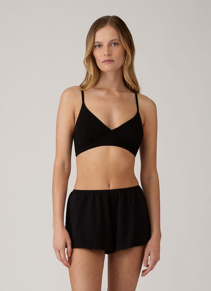 Womens Long Staple Cotton French Knicker Black Wfrk4506