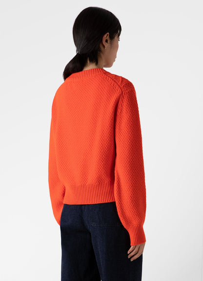 Womens Cable Knit Jumper In Magma Wjum8186 Rdee